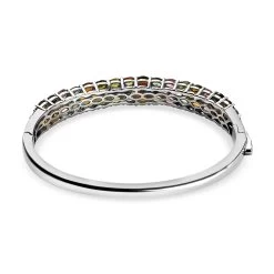 Multi-Tourmaline Bangle Bracelet In Platinum Over Sterling Silver (7.25 In) 8.15 Ctw -Jewelry store 7026378 5