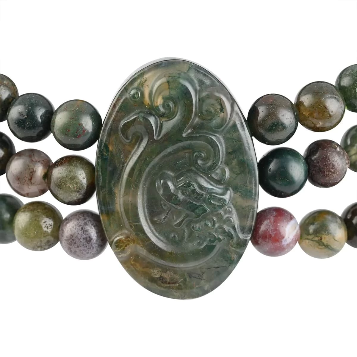 Multi Jasper Stretch Beaded Bracelet| Carved Dragon Bracelet| Multi Strand Beaded Jewelry For Women 165.00 Ctw 5 Multi Jasper Stretch Beaded Bracelet| Carved Dragon Bracelet| Multi Strand Beaded Jewelry For Women 165.00 Ctw - Image 3