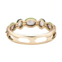 Simulated Emerald And Green Shaded Austrian Crystal Bangle Bracelet In Goldtone (7.0 In) -Jewelry store 7074458 5