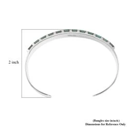 SANTA FE Style Kingman Turquoise Cuff Bracelet In Sterling Silver (6.00 In) 34.85 Grams 13.00 Ctw -Jewelry store 7082476 3