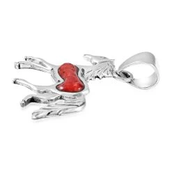 SANTA FE Style Coral Horse Pendant In Sterling Silver 8 SANTA FE Style Coral Horse Pendant In Sterling Silver -Jewelry store 7082584 2
