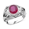 BALI LEGACY Niassa Ruby Floral Ring In Sterling Silver 4.50 Ctw -Jewelry store 7082653