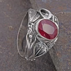 BALI LEGACY Niassa Ruby Floral Ring In Sterling Silver 4.50 Ctw -Jewelry store 7082653 1
