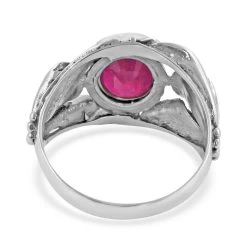 BALI LEGACY Niassa Ruby Floral Ring In Sterling Silver 4.50 Ctw -Jewelry store 7082653 4