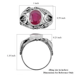 BALI LEGACY Niassa Ruby Floral Ring In Sterling Silver 4.50 Ctw -Jewelry store 7082653 5