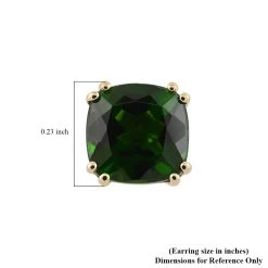 Certified Luxoro 10K Yellow Gold AAA Chrome Diopside Solitaire Stud Earrings 3.15 Ctw -Jewelry store 7129040 4