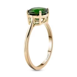 Certified & Appraised LUXORO 10K Yellow Gold AAA Natural Chrome Diopside Solitaire Ring 2.15 Ctw -Jewelry store 7129041 2