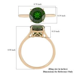 Certified & Appraised LUXORO 10K Yellow Gold AAA Natural Chrome Diopside Solitaire Ring 2.15 Ctw -Jewelry store 7129041 4