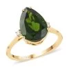 Certified Luxoro 14K Yellow Gold AAA Chrome Diopside And G-H I1 Diamond Accent Ring 4.10 Ctw -Jewelry store 7129074