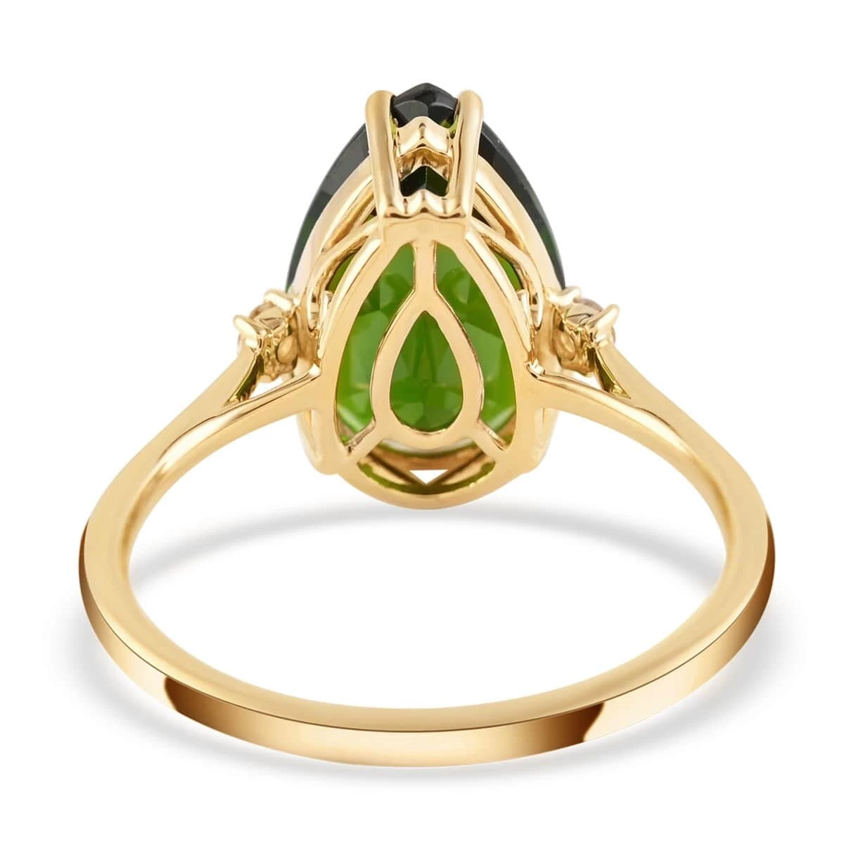 Certified Luxoro 14K Yellow Gold AAA Chrome Diopside And G-H I1 Diamond Accent Ring 4.10 Ctw 6 Certified Luxoro 14K Yellow Gold AAA Chrome Diopside And G-H I1 Diamond Accent Ring 4.10 Ctw - Image 4