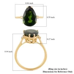 Certified Luxoro 14K Yellow Gold AAA Chrome Diopside And G-H I1 Diamond Accent Ring 4.10 Ctw 11 Certified Luxoro 14K Yellow Gold AAA Chrome Diopside And G-H I1 Diamond Accent Ring 4.10 Ctw -Jewelry store 7129074 4