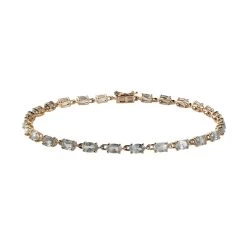 Luxoro 10K Yellow Gold Premium Narsipatnam Alexandrite Tennis Bracelet (8.00 In) 6.50 Ctw