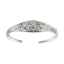 Multi-Tourmaline Cuff Bracelet In Vermeil Yellow Gold And Platinum Over Sterling Silver (7.25 In) 7.10 Ctw -Jewelry store 7131451 4