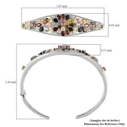Multi-Tourmaline Cuff Bracelet In Vermeil Yellow Gold And Platinum Over Sterling Silver (7.25 In) 7.10 Ctw -Jewelry store 7131451 5