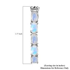 Premium Rainbow Moonstone, Diamond Accent Inside Out Hoop Earrings In Platinum Over Sterling Silver, Birthday Gifts For Her 8.25 Ctw -Jewelry store 7132606 4