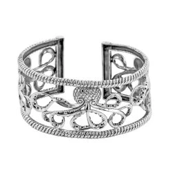Bali Legacy Sterling Silver Octopus Cuff Bracelet (7.50 In) 34.70 Grams -Jewelry store 7133012 3