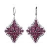 Orissa Rhodolite Garnet And Natural White Zircon Sparkle Earrings In Platinum Over Sterling Silver 11.00 Ctw -Jewelry store 7134785