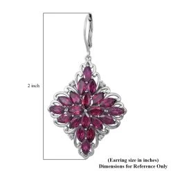 Orissa Rhodolite Garnet And Natural White Zircon Sparkle Earrings In Platinum Over Sterling Silver 11.00 Ctw 9 Orissa Rhodolite Garnet And Natural White Zircon Sparkle Earrings In Platinum Over Sterling Silver 11.00 Ctw -Jewelry store 7134785 3