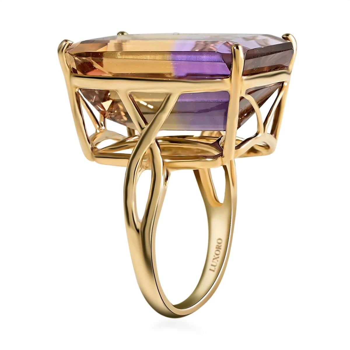 LUXORO 10K Yellow Gold AAA Anahi Ametrine Solitaire Ring 3.60 Grams 23.85 Ctw 5 LUXORO 10K Yellow Gold AAA Anahi Ametrine Solitaire Ring 3.60 Grams 23.85 Ctw - Image 3
