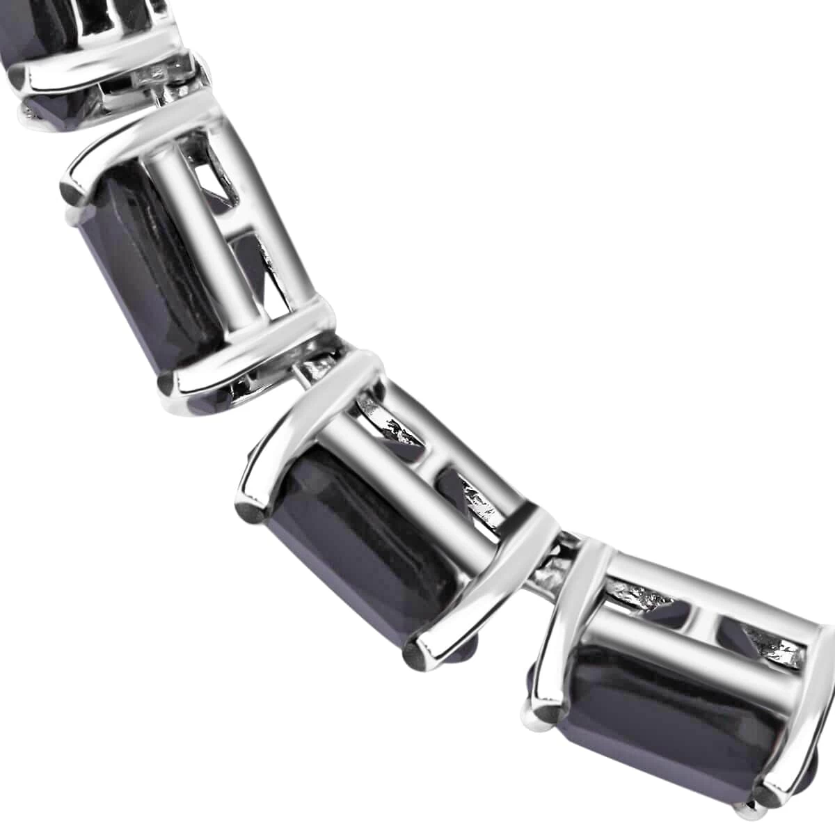 Thai Black Spinel Tennis Bracelet In Platinum Over Sterling Silver (7.25 In) 53.75 Ctw 4 Thai Black Spinel Tennis Bracelet In Platinum Over Sterling Silver (7.25 In) 53.75 Ctw - Image 2