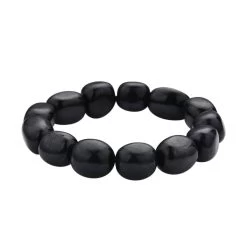 Black Jade Bracelet, Jade Beads Bracelet, Stretch Bracelet 342.50 Ctw -Jewelry store 7148685 2