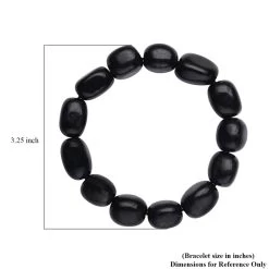 Black Jade Bracelet, Jade Beads Bracelet, Stretch Bracelet 342.50 Ctw -Jewelry store 7148685 3