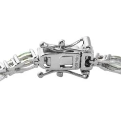 Merelani Mint Garnet And Natural White Zircon Bracelet In Platinum Over Sterling Silver (7.25 In) 8.65 Grams 6.00 Ctw -Jewelry store 7152011 2