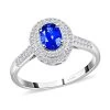 Certified Iliana 18K White Gold AAA Royal Ceylon Sapphire And G-H SI Diamond Double Halo Ring 2.80 Ctw -Jewelry store 7153844
