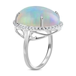 Certified & Appraised ILIANA 18K White Gold AAA Ethiopian Welo Opal, Diamond (G-H, SI) (0.54 Cts) Halo Ring (4.60 G) 13.40 Ctw 11 Certified & Appraised ILIANA 18K White Gold AAA Ethiopian Welo Opal, Diamond (G-H, SI) (0.54 Cts) Halo Ring (4.60 G) 13.40 Ctw -Jewelry store 7153970 3