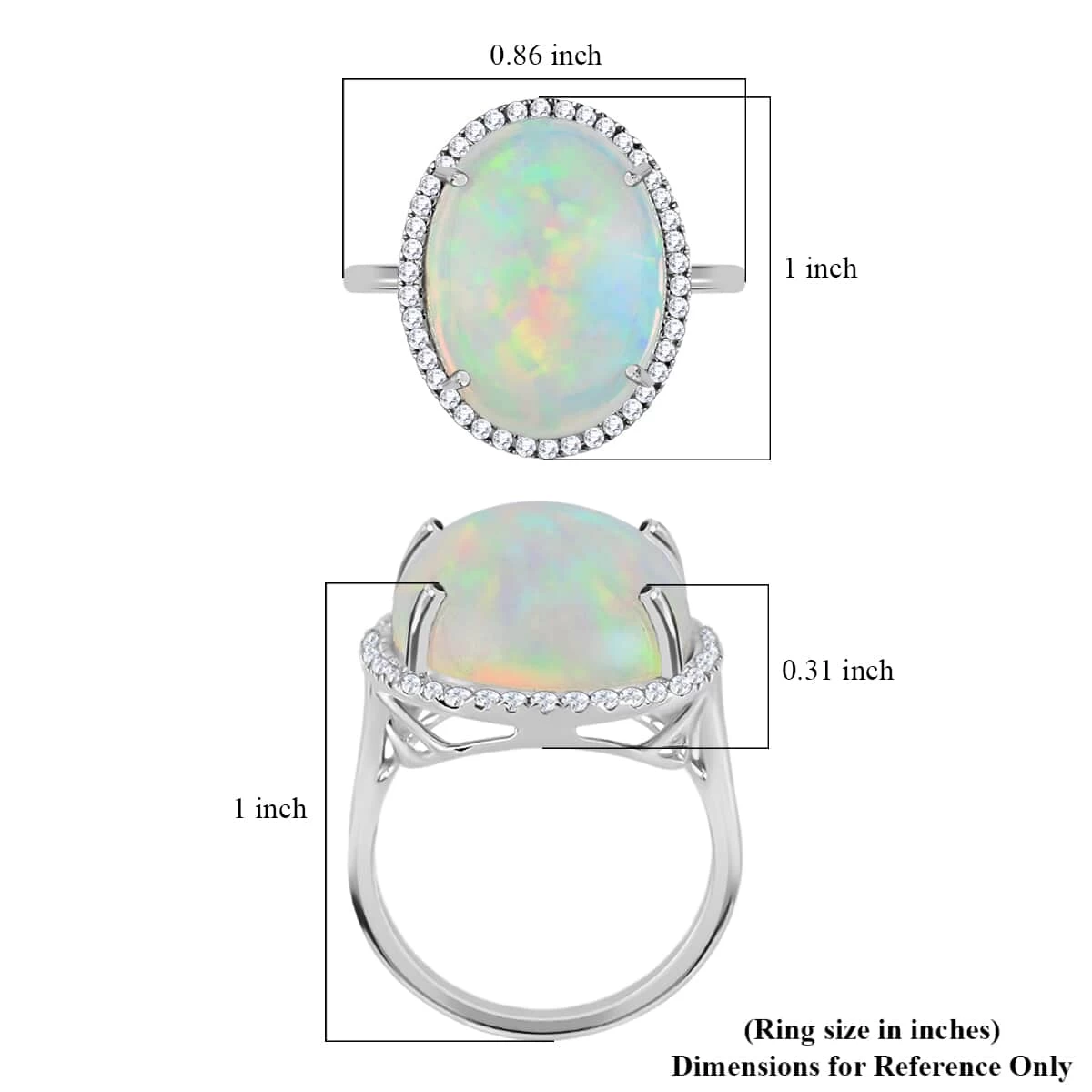 Certified & Appraised ILIANA 18K White Gold AAA Ethiopian Welo Opal, Diamond (G-H, SI) (0.54 Cts) Halo Ring (4.60 G) 13.40 Ctw 8 Certified & Appraised ILIANA 18K White Gold AAA Ethiopian Welo Opal, Diamond (G-H, SI) (0.54 Cts) Halo Ring (4.60 G) 13.40 Ctw - Image 6