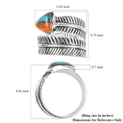 SANTA FE Style Kingman Turquoise Ring In Sterling Silver 0.50 Ctw -Jewelry store 7154697 4