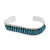 Santa Fe Style Kingman Turquoise Cuff Bracelet In Sterling Silver (6.00 In) 8.00 Ctw