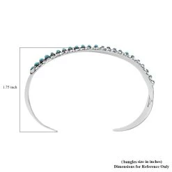 SANTA FE Style Kingman Turquoise Cuff Bracelet In Sterling Silver (6.00 In) 19.15 Grams 8.00 Ctw -Jewelry store 7154756 2 1