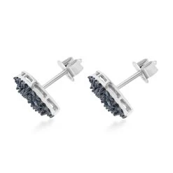 Multi Gemstone Stud Earrings In Rhodium And Platinum Over Sterling Silver 0.50 Ctw -Jewelry store 7155048 3
