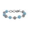 Bali Legacy Constituted Sleeping Beauty Turquoise Toggle Clasp Fleur De Lis Heart Bracelet In Sterling Silver (7.0-8.0In) 32.10 Ctw -Jewelry store 7155073