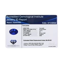 Certified And Appraised AAAA Tanzanite (Ovl Free Size) 2.50 Ctw 9 Certified And Appraised AAAA Tanzanite (Ovl Free Size) 2.50 Ctw -Jewelry store 7155531 3