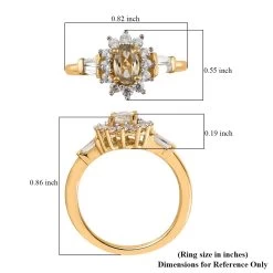 AAA Turkizite, Natural White Zircon Ring In Vermeil YG Over Sterling Silver 1.00 Ctw 13 AAA Turkizite, Natural White Zircon Ring In Vermeil YG Over Sterling Silver 1.00 Ctw -Jewelry store 7158630 5