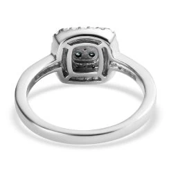 Blue Diamond (IR), Diamond Ring In Rhodium And Platinum Over Sterling Silver 0.50 Ctw -Jewelry store 7162870 4