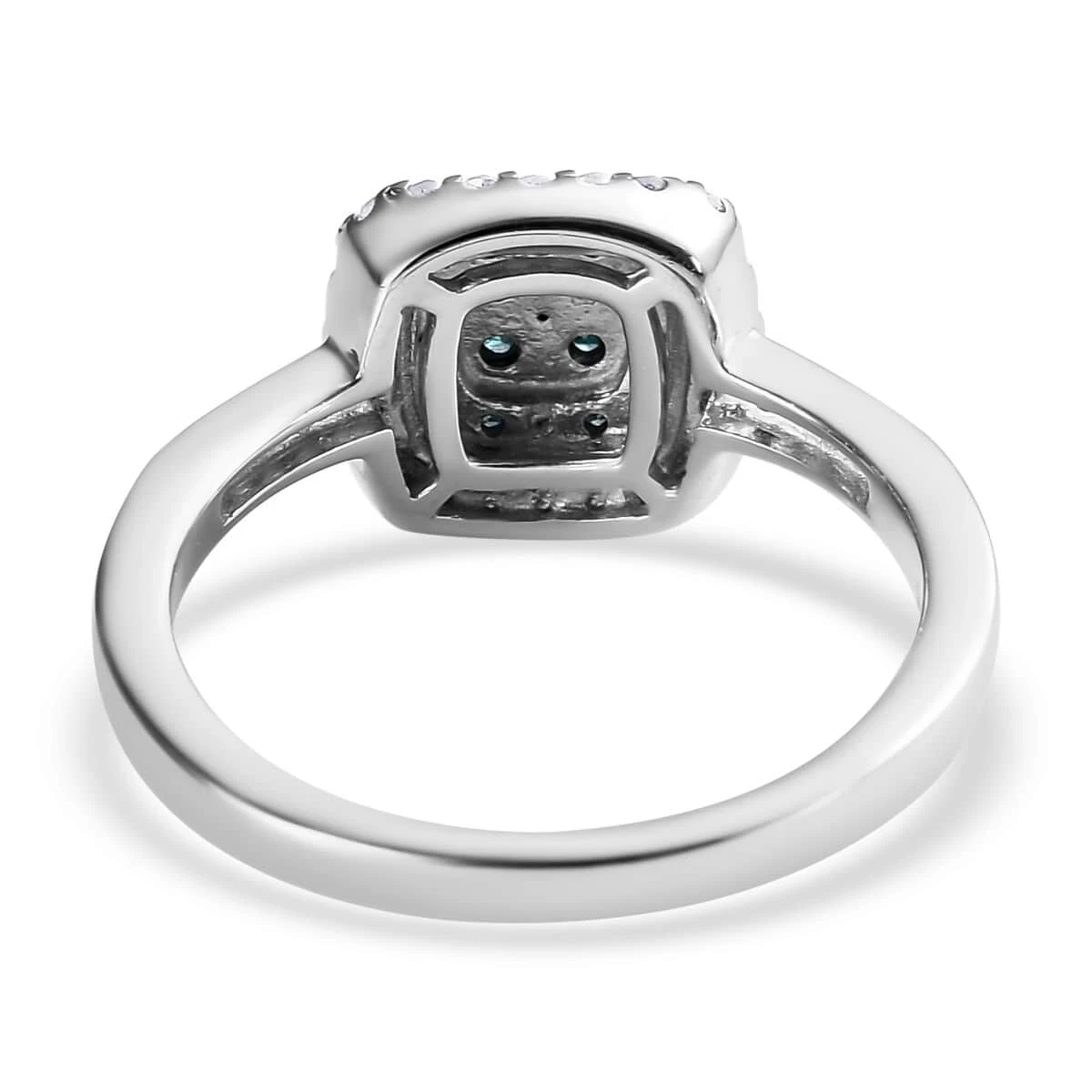 Blue Diamond And Diamond Ring In Rhodium And Platinum Over Sterling Silver 0.50 Ctw 7 Blue Diamond And Diamond Ring In Rhodium And Platinum Over Sterling Silver 0.50 Ctw - Image 5