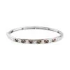 Multi Sapphire And Natural White Zircon Bangle Bracelet In Platinum Over Sterling Silver (6.50 In) 11.5 Grams 2.50 Ctw -Jewelry store 7163711