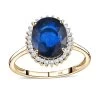 Luxoro Premium Tanzanian Blue Spinel Ring, Diamond Accent Ring, Diamond Halo Ring,10K Yellow Gold Ring 2.90 Ctw -Jewelry store 7166907