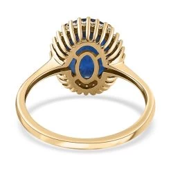 Luxoro Premium Tanzanian Blue Spinel Ring, Diamond Accent Ring, Diamond Halo Ring,10K Yellow Gold Ring 2.90 Ctw -Jewelry store 7166907 4