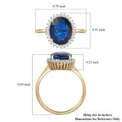 Luxoro Premium Tanzanian Blue Spinel Ring, Diamond Accent Ring, Diamond Halo Ring,10K Yellow Gold Ring 2.90 Ctw -Jewelry store 7166907 5