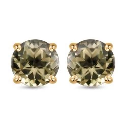 Iliana AAA Turkizite Earrings In 18K Yellow Gold, Gold Solitaire Studs, Gold Jewelry Gifts 2.00 Ctw