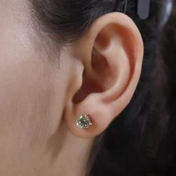 Iliana AAA Turkizite Earrings In 18K Yellow Gold, Gold Solitaire Studs, Gold Jewelry Gifts 2.00 Ctw -Jewelry store 7167070 2