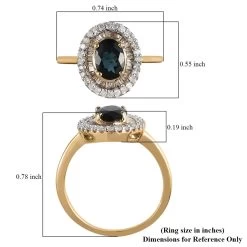 Luxoro 10K Yellow Gold Premium Monte Belo Indicolite And G-H I3 Diamond Ring 1.10 Ctw -Jewelry store 7167203 5