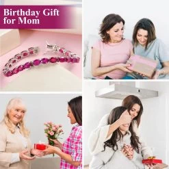 Doorbuster Niassa Ruby Tennis Bracelet In Platinum Over Sterling Silver (6.50 In) 10.85 Grams 22.00 Ctw -Jewelry store 7167469 4