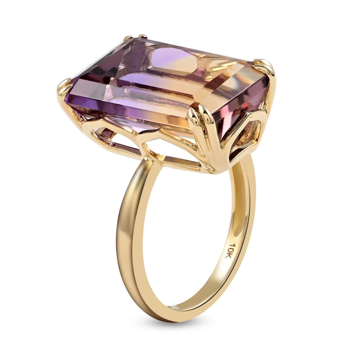 Luxoro 10K Yellow Gold AAA Anahi Ametrine Solitaire Ring 15.90 Ctw 6 Luxoro 10K Yellow Gold AAA Anahi Ametrine Solitaire Ring 15.90 Ctw - Image 4