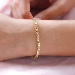 AAA Sava Sphene And Natural White Zircon Bracelet In Vermeil Yellow Gold Over Sterling Silver (6.50 In) 5.35 Ctw 9 AAA Sava Sphene And Natural White Zircon Bracelet In Vermeil Yellow Gold Over Sterling Silver (6.50 In) 5.35 Ctw -Jewelry store 7168659 2