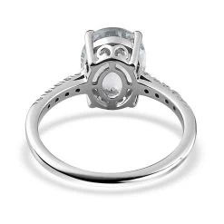 Premium Mangoro Aquamarine, Diamond (0.15 Cts) Ring In Platinum Over Sterling Silver 2.40 Ctw -Jewelry store 7170335 4